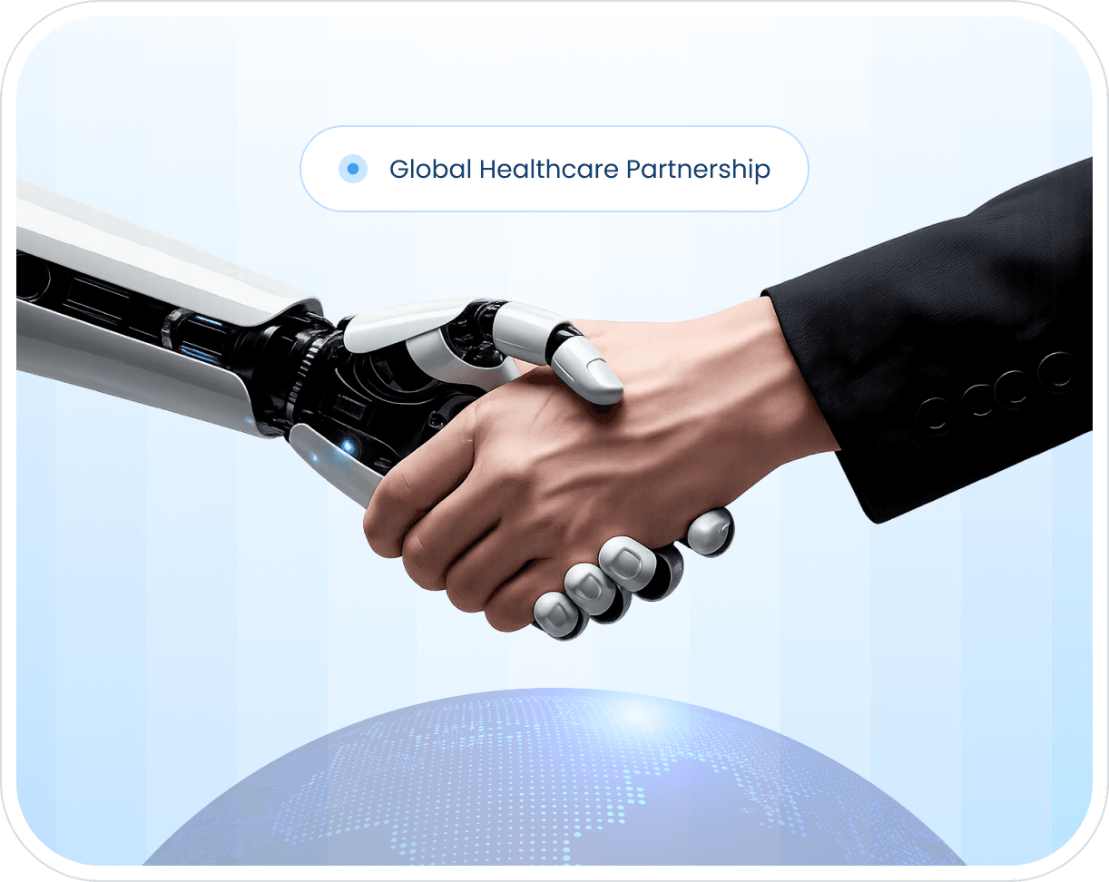 AI and human handshake — Global Healthcare Partnership